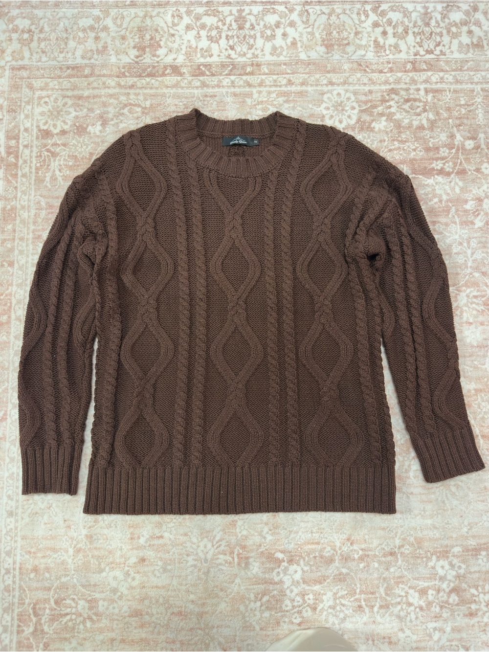 NWOT 🤎 Espresso Cable Knot Cotton Blend Sweater - Picture 4 of 10